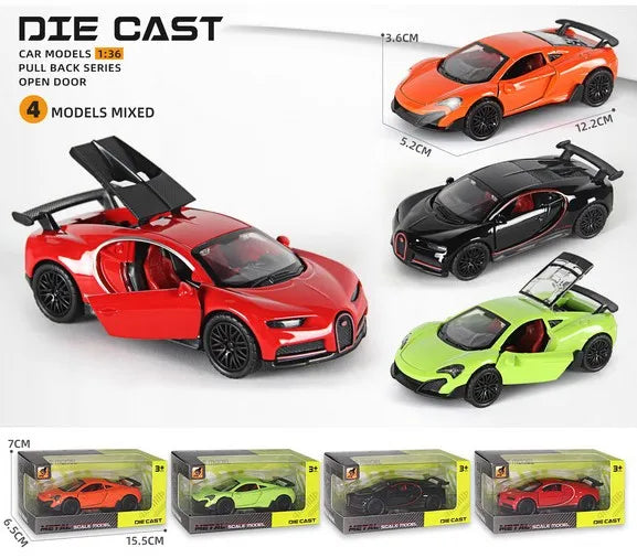 HKM-979347 Diecast 1:36 Scale Alloy Toy Car for Children Ages 2 and Up, Non-Battery Powered Vehicle