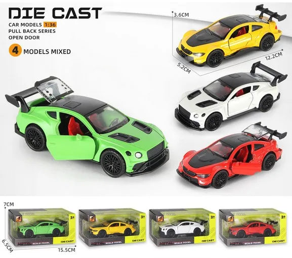 HKM-979347 Diecast 1:36 Scale Alloy Toy Car for Children Ages 2 and Up, Non-Battery Powered Vehicle