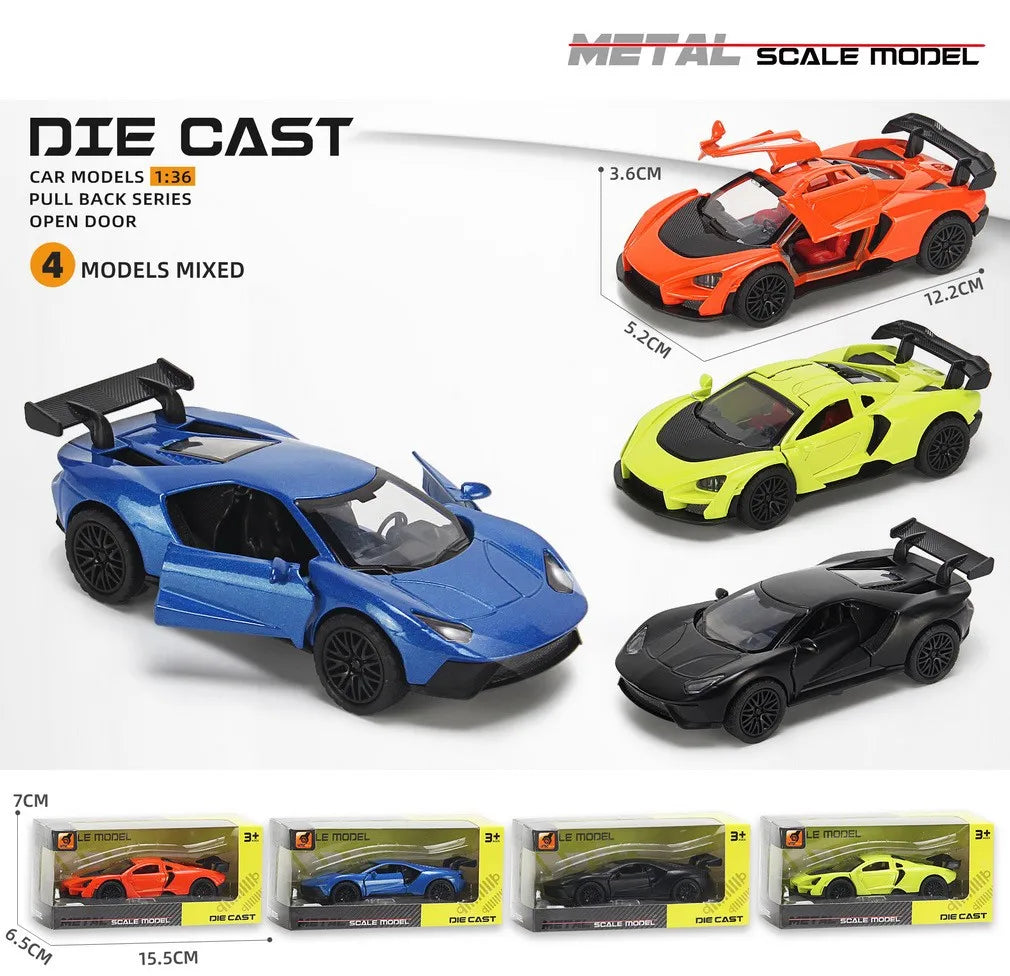 HKM-979347 Diecast 1:36 Scale Alloy Toy Car for Children Ages 2 and Up, Non-Battery Powered Vehicle