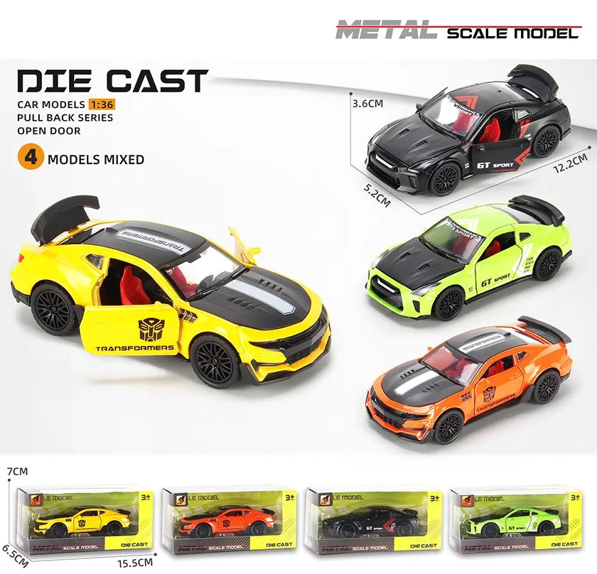 HKM-979347 Diecast 1:36 Scale Alloy Toy Car for Children Ages 2 and Up, Non-Battery Powered Vehicle