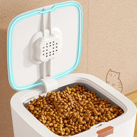 HKM-979411 Large Ivory White Pet Storage Barrel - Food Container with 6kg to 12kg Capacity