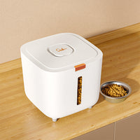 HKM-979411 Large Ivory White Pet Storage Barrel - Food Container with 6kg to 12kg Capacity