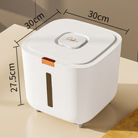 HKM-979411 Large Ivory White Pet Storage Barrel - Food Container with 6kg to 12kg Capacity