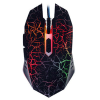 HKM-979411 Tricolor Backlit Wired Gaming Keyboard and Mouse Set with 108 Keys and USB Connection