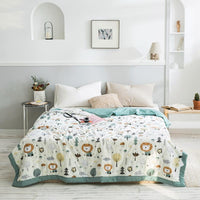 HKM-979539 Summer Printed Quilt for Air Conditioner - Soft Washed Cotton, Machine Washable, Low Temp Care