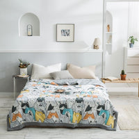 HKM-979539 Summer Printed Quilt for Air Conditioner - Soft Washed Cotton, Machine Washable, Low Temp Care