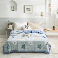 HKM-979539 Summer Printed Quilt for Air Conditioner - Soft Washed Cotton, Machine Washable, Low Temp Care