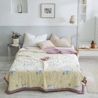 HKM-979539 Summer Printed Quilt for Air Conditioner - Soft Washed Cotton, Machine Washable, Low Temp Care
