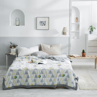 HKM-979539 Summer Printed Quilt for Air Conditioner - Soft Washed Cotton, Machine Washable, Low Temp Care