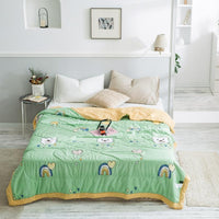 HKM-979539 Summer Printed Quilt for Air Conditioner - Soft Washed Cotton, Machine Washable, Low Temp Care