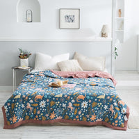 HKM-979539 Summer Printed Quilt for Air Conditioner - Soft Washed Cotton, Machine Washable, Low Temp Care