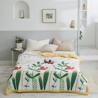 HKM-979539 Summer Printed Quilt for Air Conditioner - Soft Washed Cotton, Machine Washable, Low Temp Care
