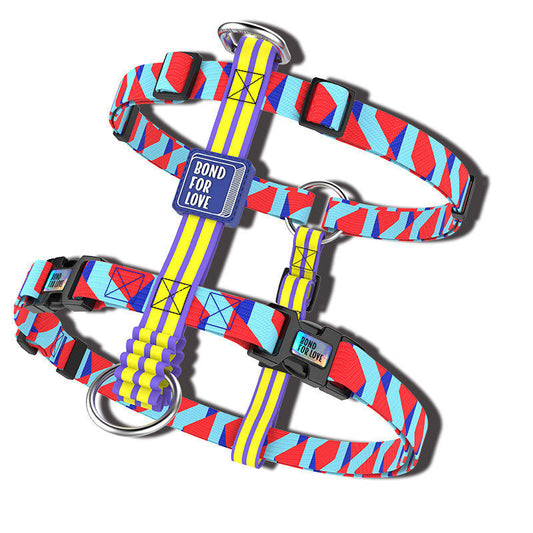 HKM-979731 Adjustable Soft Nylon Dog Harness Vest with Leash for Large Dogs
