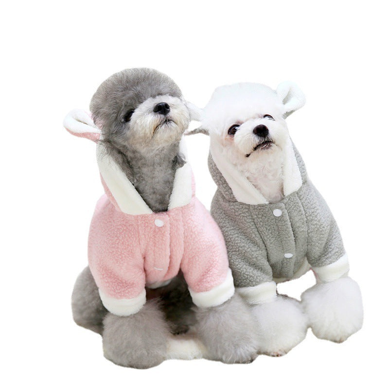 HKM-979731 Cozy Cartoon Bear Hooded Sweater for Small and Medium Dogs and Cats