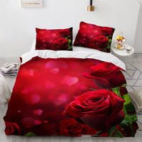 HKM-979859 Floral 3D Digital Printing Bed Sheet Set for 1.8m Bed (Three-Piece)