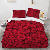 HKM-979859 Floral 3D Digital Printing Bed Sheet Set for 1.8m Bed (Three-Piece)
