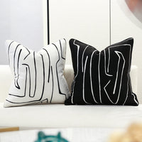 HKM-979923 Nordic Style Striped Cotton and Hemp Pillow Cushion in Multiple Sizes