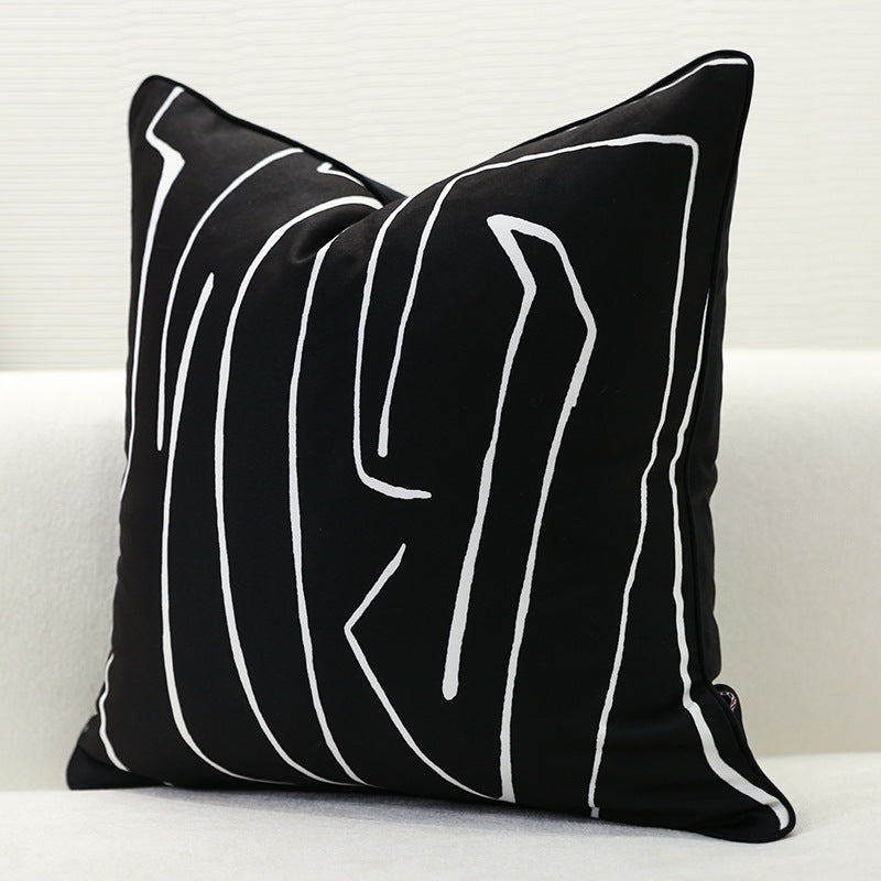 HKM-979923 Nordic Style Striped Cotton and Hemp Pillow Cushion in Multiple Sizes