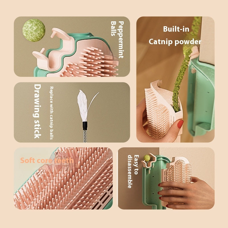 HKM-979987 Ice Cream Itching Device With Cat Teaser Mint Ball Cat Toy