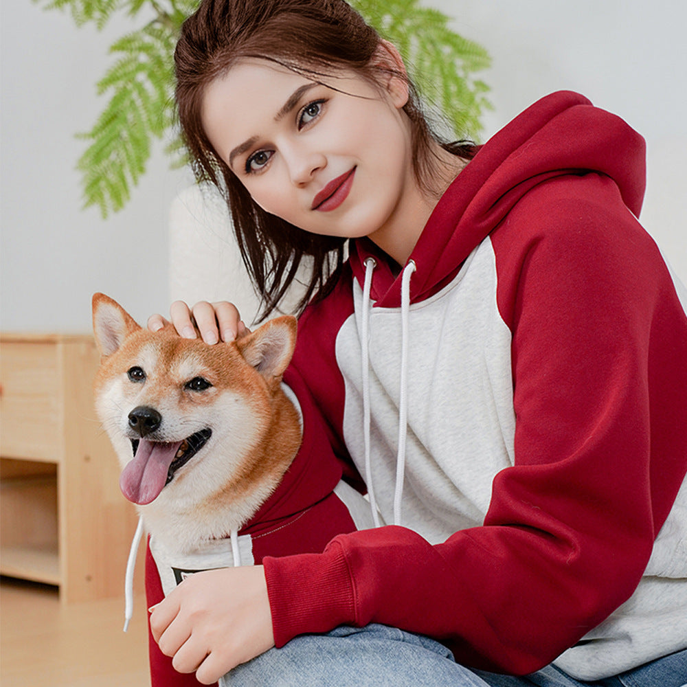 HKM-980115 Cozy Cotton Dog Hoody for Autumn and Winter in Wine Red, Multiple Sizes Available