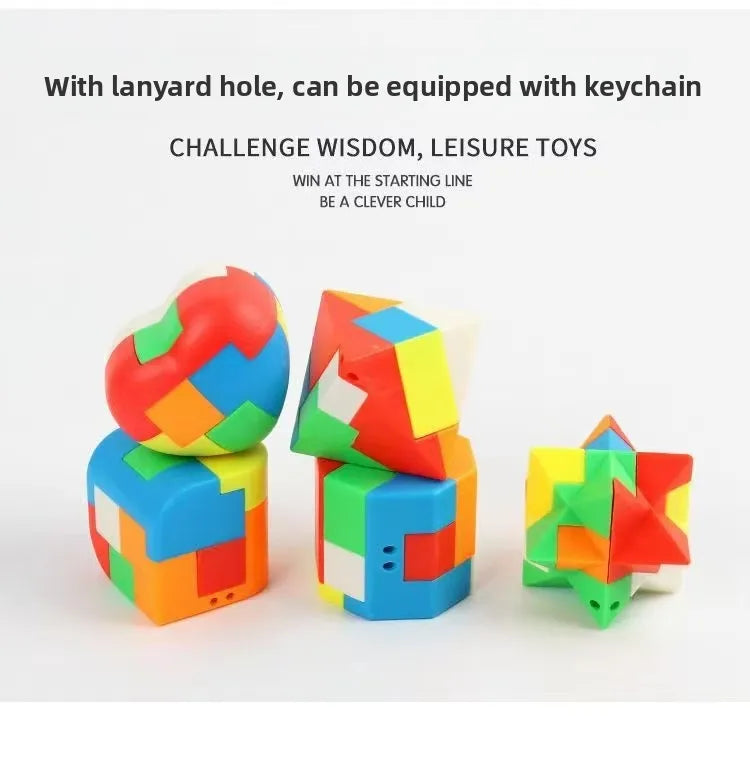 HKM-980115 Luban Lock Puzzle Toy - 12 Styles Unlock Ball for IQ Development and Keychain Decoration