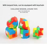 HKM-980115 Luban Lock Puzzle Toy - 12 Styles Unlock Ball for IQ Development and Keychain Decoration