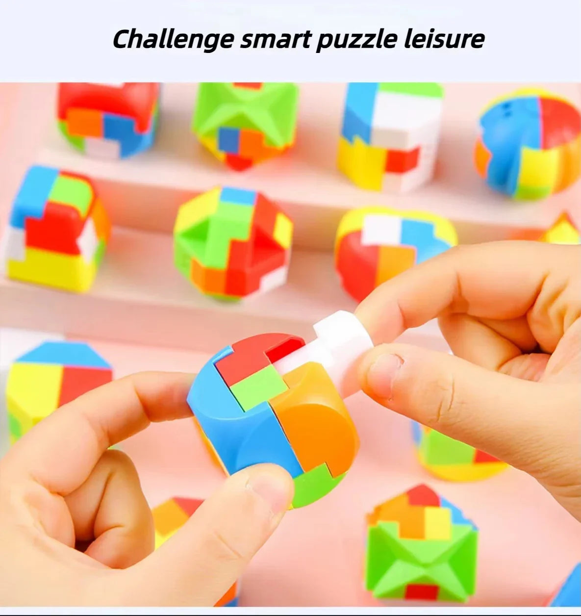 HKM-980115 Luban Lock Puzzle Toy - 12 Styles Unlock Ball for IQ Development and Keychain Decoration