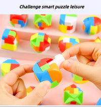 HKM-980115 Luban Lock Puzzle Toy - 12 Styles Unlock Ball for IQ Development and Keychain Decoration