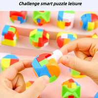 HKM-980115 Luban Lock Puzzle Toy - 12 Styles Unlock Ball for IQ Development and Keychain Decoration