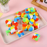 HKM-980115 Luban Lock Puzzle Toy - 12 Styles Unlock Ball for IQ Development and Keychain Decoration