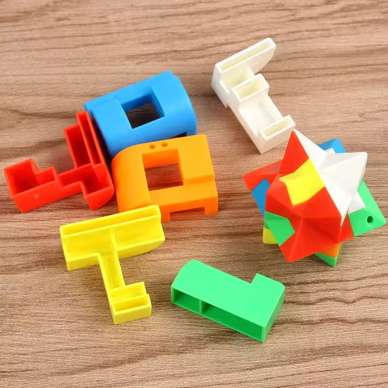 HKM-980115 Luban Lock Puzzle Toy - 12 Styles Unlock Ball for IQ Development and Keychain Decoration
