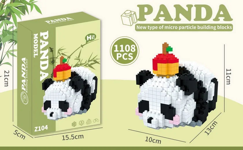 Cute Mini Panda Building Blocks DIY Model Plastic Toy for Kids
