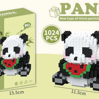 HKM-980179 Cute Mini Panda Building Blocks DIY Model Plastic Toy for Kids