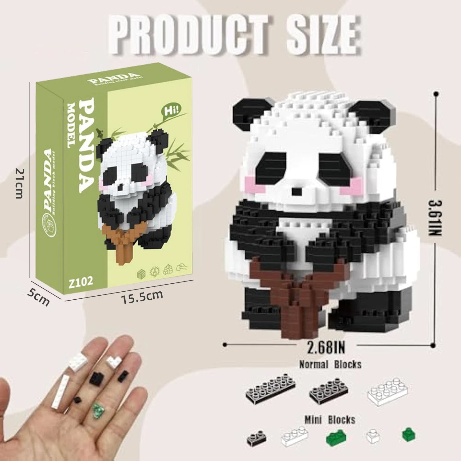Cute Mini Panda Building Blocks DIY Model Plastic Toy for Kids