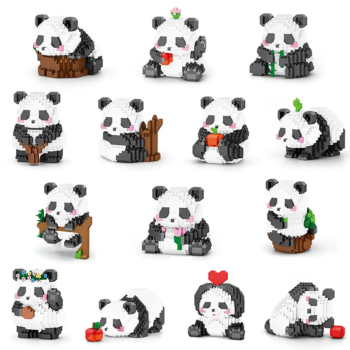 Cute Mini Panda Building Blocks DIY Model Plastic Toy for Kids