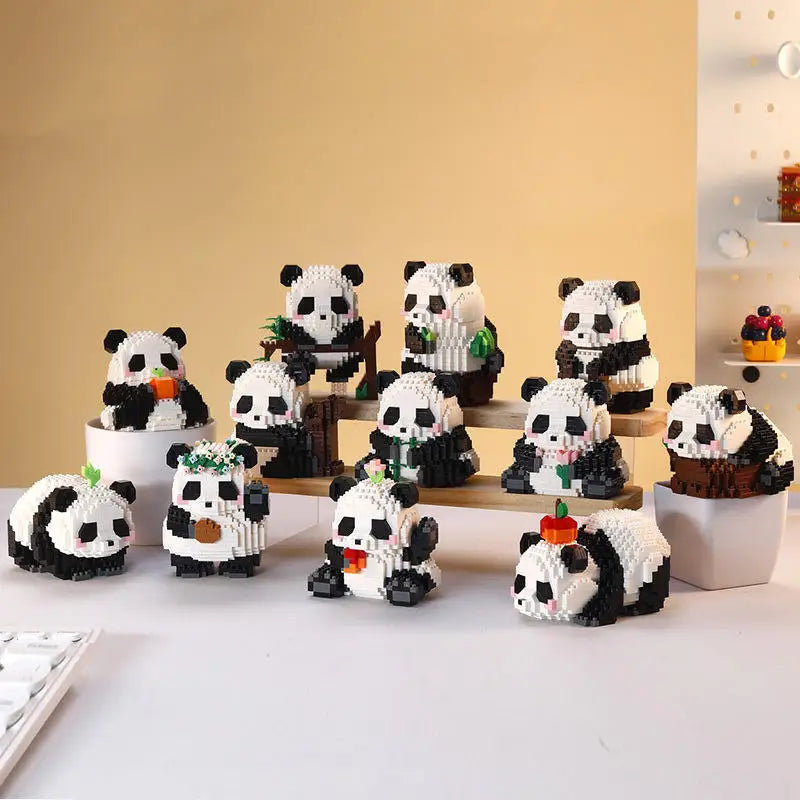 Cute Mini Panda Building Blocks DIY Model Plastic Toy for Kids