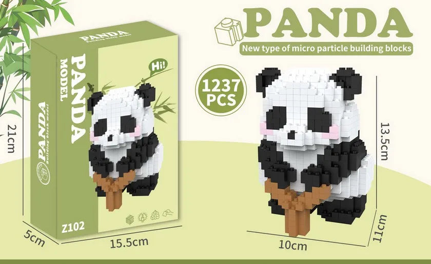 Cute Mini Panda Building Blocks DIY Model Plastic Toy for Kids