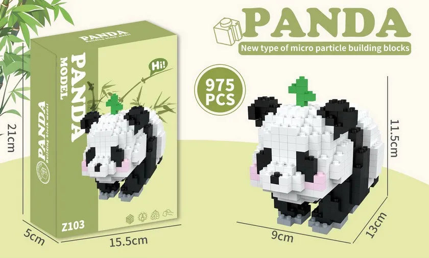 Cute Mini Panda Building Blocks DIY Model Plastic Toy for Kids