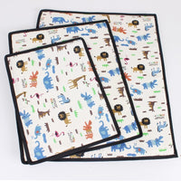 HKM-980307 Double-Sided Pet Mat for Small Dogs - Soft Plant Vine Woven Fabric with Kitten Pattern - Available in Multiple Sizes