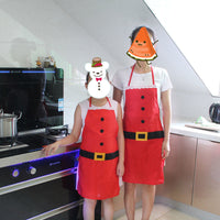 HKM-980307 Red Christmas Apron for Women and Children, Stylish Kitchen Cooking Apron, Great Holiday Gift