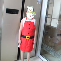 HKM-980307 Red Christmas Apron for Women and Children, Stylish Kitchen Cooking Apron, Great Holiday Gift