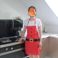 HKM-980307 Red Christmas Apron for Women and Children, Stylish Kitchen Cooking Apron, Great Holiday Gift