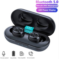 HKM-980435 Binaural Wireless Bluetooth Headset with Digital Display - 4-5 Hours Talk & Music Time, 10m Range, 30 Hours Playback