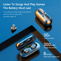 HKM-980435 Binaural Wireless Bluetooth Headset with Digital Display - 4-5 Hours Talk & Music Time, 10m Range, 30 Hours Playback