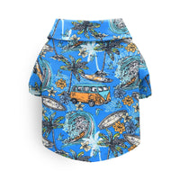 HKM-980563 Hawaiian Style Pet Shirt for Cats and Dogs - Comfortable Polyester Fabric, Sizes XS to XL