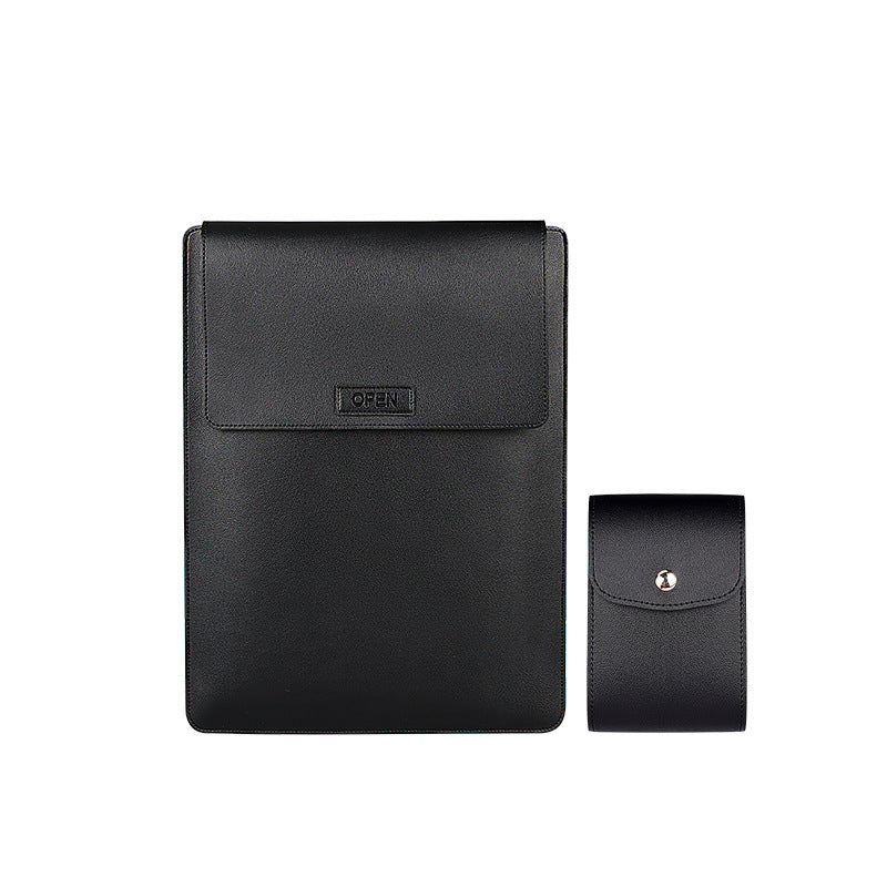 HKM-980563 Waterproof PU Leather Notebook Liner Bag - Casual & Business Protective Holster for 13.3-15.4 Inch Laptops