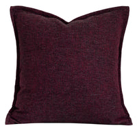 HKM-980691 Bordeaux Red Luxury Pillow Set with Embroidery and Textured Designs - 45x45cm