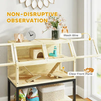 HKM-980691 Large Two-Tier Hamster Cage with Wheels, Storage Shelf, Ramps, Water Bottle & Accessories for Small Pets