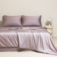 HKM-980691 Washed Ice Silk Solid Color Bed Sheet and Quilt Cover Set for Modern Bedrooms
