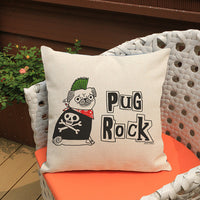 HKM-980755 Creative PUG Dog Printed Cushion Cover - Cotton Linen & Velvet, Modern Design, 45x45 cm